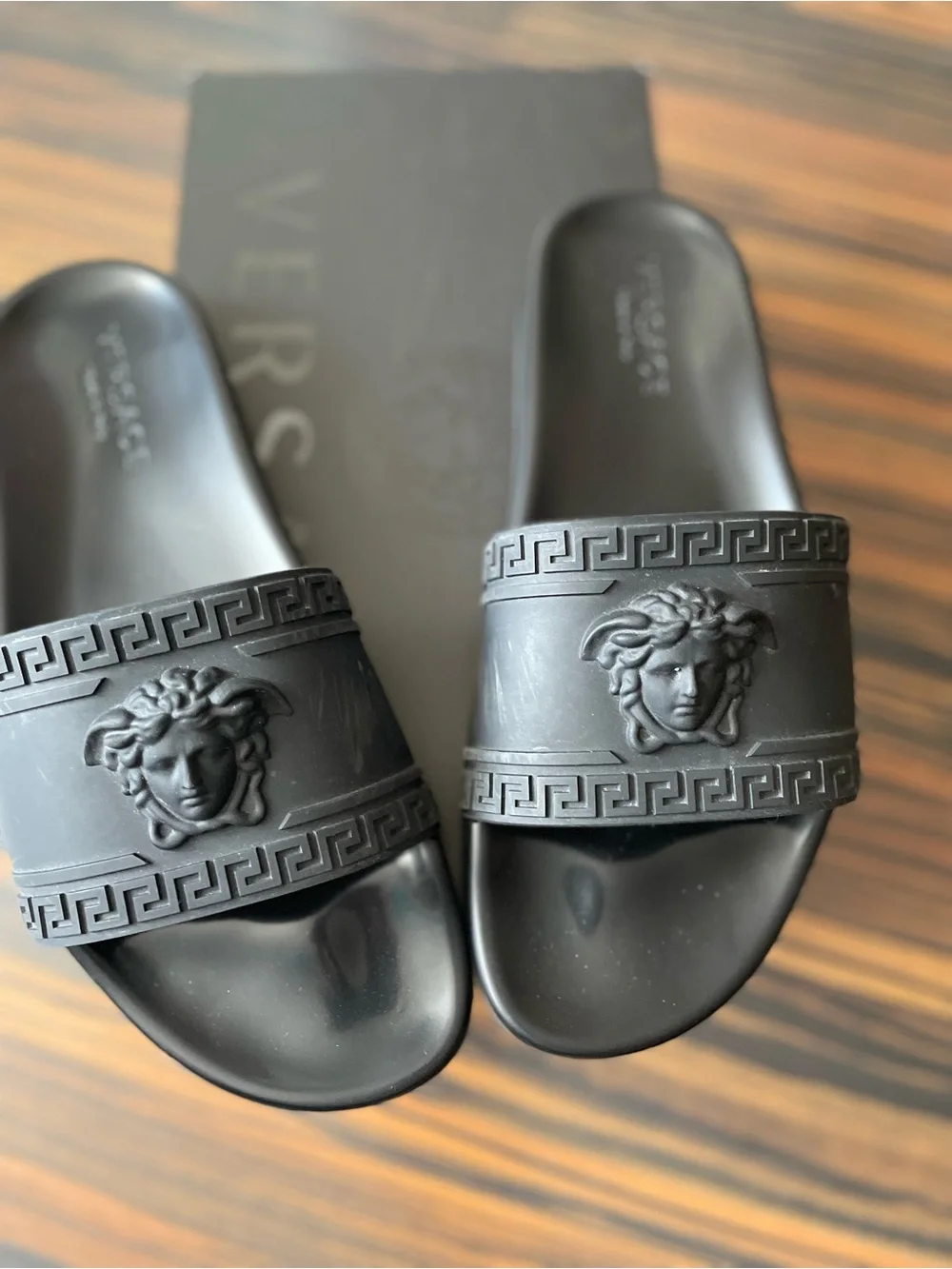 Versace Men’s Black Medusa Slide Sandals
